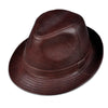 New 2023 Man High Quality Genuine Leather Formal Hat Jazz Gentleman Cow Skin Short Brim Black/Brown Top Hat Male Shows Perform