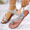 New Round Toe Flat Bottom Lightweight Comfortable Casual Beach Sandals Solid Color Simple Versatile Women's Shoes Zapatos Mujer