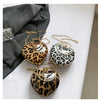 Ladies Famous Brand Evening Clutch Bag Heart Shape PU Patent Leather Leopard Print Luxury Phone Shoulder Handbag Women Wrist Bag