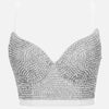 Women Tank Tops Sexy Sequined Diamond Bra Woman Clothes Push Up Bustier Club y2k Crop Top Party Ladies Corset Blusas Ropa Mujer