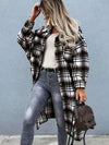 Women Autumn Jacket Fashion Long Plaid Shirt Coats Winter Cardigan Flannel Shirt Jacket Loose Oversized Checkered Shirt Chaqueta