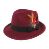 New Fashion Wool Flat Fedora Hat for Women Men Feather Lady Gentleman Church Cap Panama Jazz Hats Party Decorate