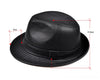 New 2023 Man High Quality Genuine Leather Formal Hat Jazz Gentleman Cow Skin Short Brim Black/Brown Top Hat Male Shows Perform