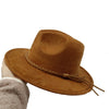 Suede 2023 New Fedora Men's and Women's Hat Autumn Panama Jazz Hat British Style Elegant Retro Fedora Wide brim Hat