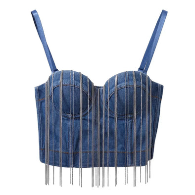Women Tank Tops Sexy Sequined Diamond Bra Woman Clothes Push Up Bustier Club y2k Crop Top Party Ladies Corset Blusas Ropa Mujer