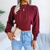 Autumn Winter Sexy Women's Sweater Fashion Knitted Long Sleeve Hollow Crop Top Casual Slim Sweaters Elegant Red Pullover 2023