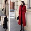 Women‘s Coat Winter Korean Fashion Long Coated Thickened Woolen Winter Coat for Women Black Coat Harajuku