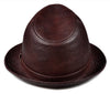 New 2023 Man High Quality Genuine Leather Formal Hat Jazz Gentleman Cow Skin Short Brim Black/Brown Top Hat Male Shows Perform