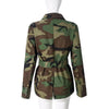 Women OL Work Long Sleeve Notched Neck Blazers Street INS Camouflage Print Belt Blazers Tops Street Outwear Coats