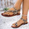 New Round Toe Flat Bottom Lightweight Comfortable Casual Beach Sandals Solid Color Simple Versatile Women's Shoes Zapatos Mujer