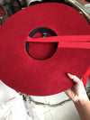 Red Super Wool Hat Extra Large 15cm Big brim Shallow Top Soft Hat for Men and Women Flat Top Hat New Big brim Hat