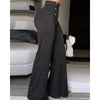 Summer Women High Waist Wide Leg Bootcut Pants Casual Female White Work Pants Office Business Long Trousers Clothing Korean