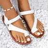 New Round Toe Flat Bottom Lightweight Comfortable Casual Beach Sandals Solid Color Simple Versatile Women's Shoes Zapatos Mujer