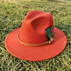 Suede 2023 New Fedora Men's and Women's Hat Autumn Panama Jazz Hat British Style Elegant Retro Fedora Wide brim Hat