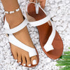 New Round Toe Flat Bottom Lightweight Comfortable Casual Beach Sandals Solid Color Simple Versatile Women's Shoes Zapatos Mujer