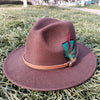 Suede 2023 New Fedora Men's and Women's Hat Autumn Panama Jazz Hat British Style Elegant Retro Fedora Wide brim Hat