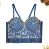 Women Tank Tops Sexy Sequined Diamond Bra Woman Clothes Push Up Bustier Club y2k Crop Top Party Ladies Corset Blusas Ropa Mujer