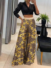 2024 Spring Summer Woman Long Pants Office Lady Fashion Elegant Casual Loose Print Wide Leg Pants For Women 2024 Khaki Trousers