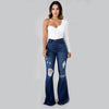 2023 Spring New High Waist Ripped Flared Jeans For Women Fashion Stretch Slim Denim Pants Casual Female Clothing S-3XL Drop Ship