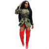 Women OL Work Long Sleeve Notched Neck Blazers Street INS Camouflage Print Belt Blazers Tops Street Outwear Coats