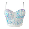 Women Tank Tops Sexy Sequined Diamond Bra Woman Clothes Push Up Bustier Club y2k Crop Top Party Ladies Corset Blusas Ropa Mujer