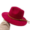 Suede 2023 New Fedora Men's and Women's Hat Autumn Panama Jazz Hat British Style Elegant Retro Fedora Wide brim Hat