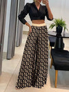 2024 Spring Summer Woman Long Pants Office Lady Fashion Elegant Casual Loose Print Wide Leg Pants For Women 2024 Khaki Trousers