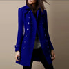 Women Autumn Winter Fashion Casual Coat Long Sleeve Trench Double Breasted Button Coat Warm Outwear