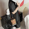 2024 New Retro Checkered Women's Handbag Fashionable and Advanced Large Capacity Canvas with Cowhide Mother and Child Bag