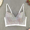 Women Tank Tops Sexy Sequined Diamond Bra Woman Clothes Push Up Bustier Club y2k Crop Top Party Ladies Corset Blusas Ropa Mujer