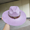 Ethnic style suede fedora hat retro fashion large brim hat men women hat top hat flat soft hat wholesale sombrero hombre шляп