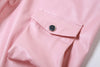 Pink Cargo Pants for Women 2025 Spring Straight Leg Solid Multi-Pocket Design High Waist Pu Leather Loose Baggy Pants Streetwear