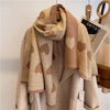 Winter Double-sided Imitation Cashmere Scarf Women Korean Version Versatile Love Plaid Multi-functional Thermal Shawl Dual-use