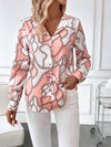 2024 Elegant Black Striped Printed Long-sleeved Shirt For Women Fashion Lapel Button-down Shirt Temperament Office Cardigan