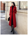 Women‘s Coat Winter Korean Fashion Long Coated Thickened Woolen Winter Coat for Women Black Coat Harajuku