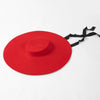 Red Super Wool Hat Extra Large 15cm Big brim Shallow Top Soft Hat for Men and Women Flat Top Hat New Big brim Hat