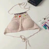 Crop Tops Retro Wild Hollow Perspective Tassel Sexy Spaghetti Strap Tanke Top Women Built In Bra New Back Lace Halter Neck