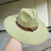 Ethnic style suede fedora hat retro fashion large brim hat men women hat top hat flat soft hat wholesale sombrero hombre шляп