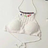 Crop Tops Retro Wild Hollow Perspective Tassel Sexy Spaghetti Strap Tanke Top Women Built In Bra New Back Lace Halter Neck