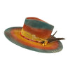 Homburg Top Hat with Exotic Ribbon Victorian Age Wool Top Hat Classical Rancher Hat for Boy Men Adults Wool