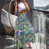 Sexy Elastic High Waist Print Maxi Skirt Women 2024 Summer Boho Beach Casual Loose A-Line Long Skirts For Women