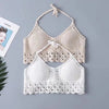 Crop Tops Retro Wild Hollow Perspective Tassel Sexy Spaghetti Strap Tanke Top Women Built In Bra New Back Lace Halter Neck
