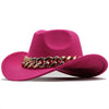 Luxury Men Women Western Cowboy Hat With gold chain Wide Brim Hat Pop Jazz Hat Winter Wool Hat Size 56-58CM