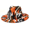 Fedora Wide Brim Print Tie Dye Men's and Women's Tweed Fashion Panama Hat Retro Gradient Jazz Hat Fedora Men