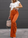 2022 Corduroy Trousers All Season Women Solid Button Fly Pocket Loungewear Slim Fit Ladies Flare Pants Streetwear Dropshipping