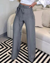 Women Tied Detail Straight Leg Work Elegant Pants