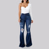 2023 Spring New High Waist Ripped Flared Jeans For Women Fashion Stretch Slim Denim Pants Casual Female Clothing S-3XL Drop Ship