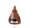 2024 New Retro Checkered Women's Handbag Fashionable and Advanced Large Capacity Canvas with Cowhide Mother and Child Bag