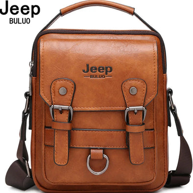 JEEP BULUO Bolsos de negocios multifunción para hombre, nuevos bolsos de hombro para hombre, bolso de mensajero de cuero de gran capacidad, bandolera, gran marca