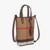 2024 New Retro Checkered Women's Handbag Fashionable and Advanced Large Capacity Canvas with Cowhide Mother and Child Bag